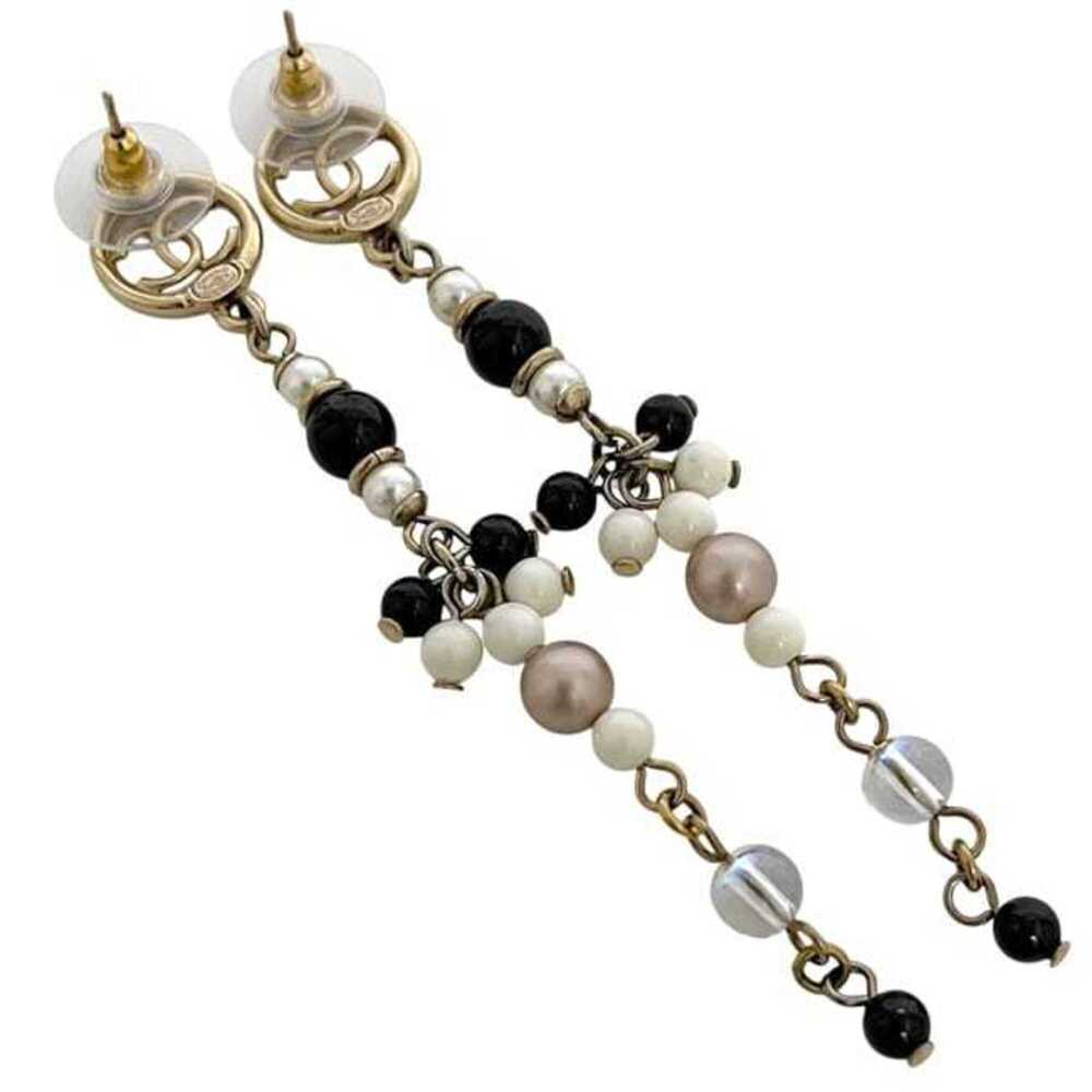 CHANEL Black Pearl Logo Earrings - Picture 5 of 11